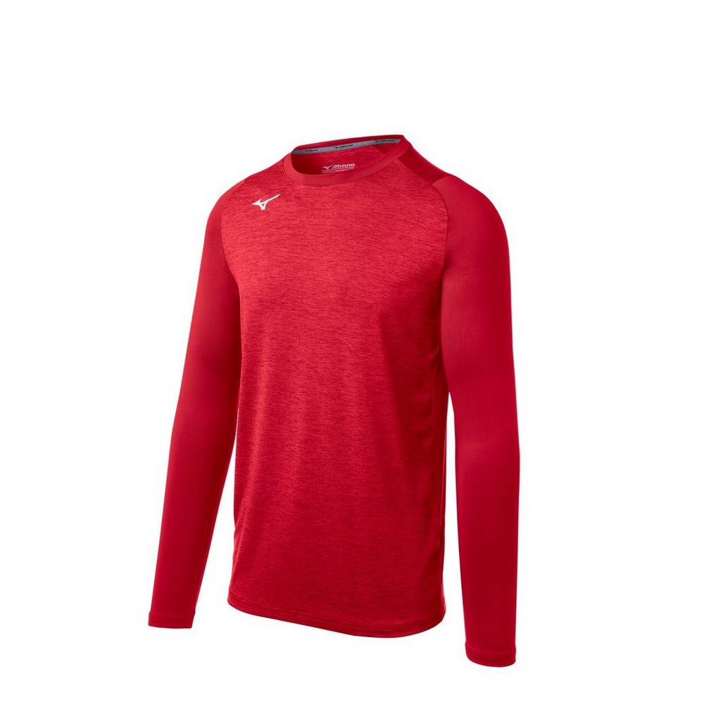 Panske Base Layer Mizuno Alpha Stretch Sleeve Červené Vypredaj BVNE56291